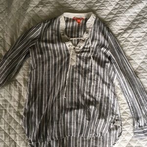 Striped tie up long sleeve